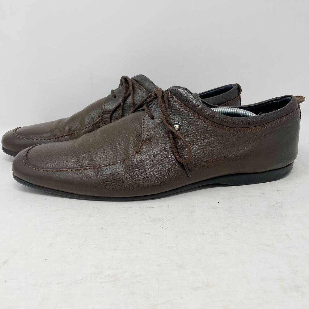 Louis Philippe Brown Leather Square Toe Dress Shoes Mens Size EU 42 US 7